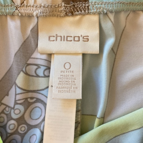 Chico's Cyclone Palazzo Pants/ Retro Wide Leg Geometric 0 petite=4 or small - Picture 6 of 7